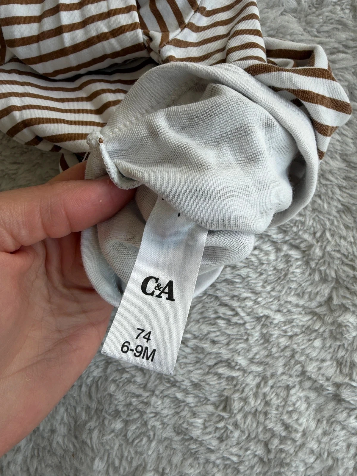 Rompers de manga larga a rayas C&A 6-9m 74 – photo 2